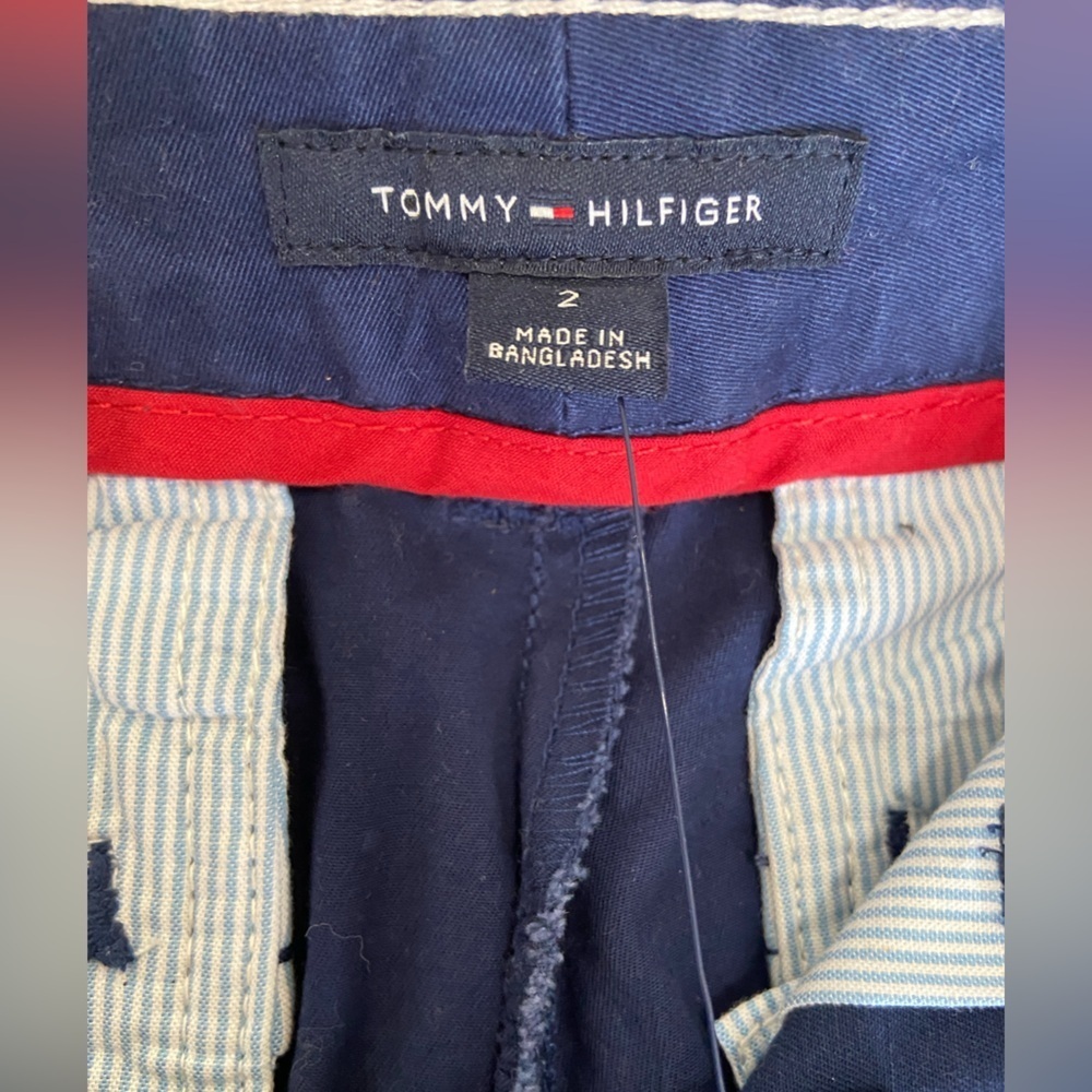 Tommy Hilfiger woman’s Blue Chinos with Red and White Stripe - Picture 5 of 6